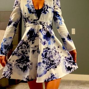 Ariadne Blue and White Floral dress